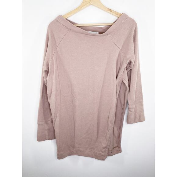 Free People Beach Cream-Ish Grey Side Slit Sweatshirt Women's Size X-Small XS - Picture 1 of 9